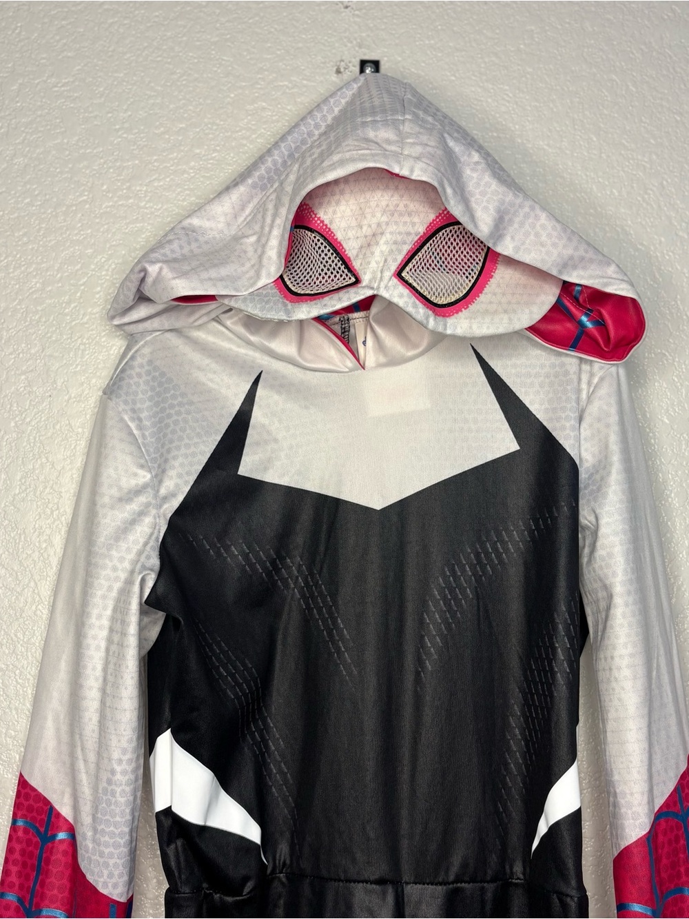 Girls' Hooded Spider-Gwen Costume  - White & Black